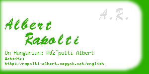 albert rapolti business card